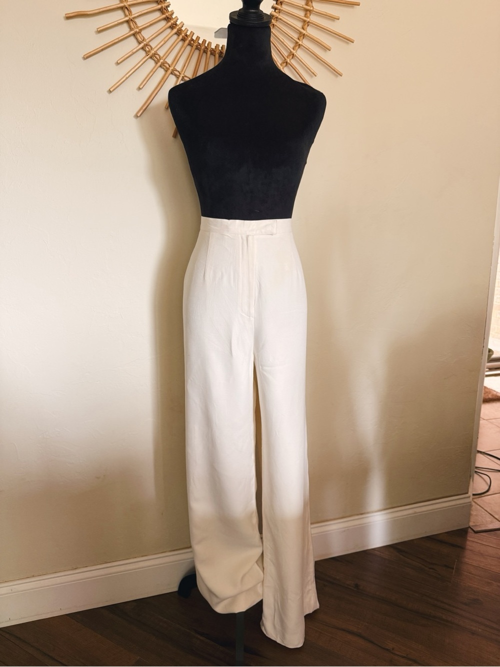 Ralph Lauren Cream Wide-Leg High-Rise Pants